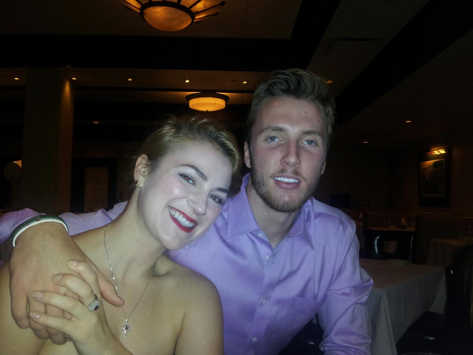 Beau Grayson Tucker in a blue shirt with his sister.